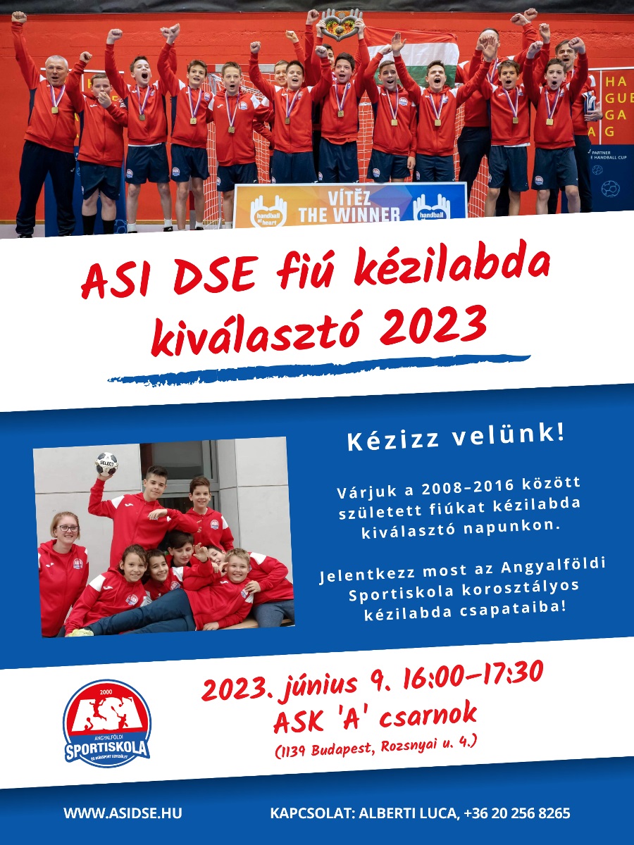 ASI DSE Kézilabda kiválasztó 2023 plakát