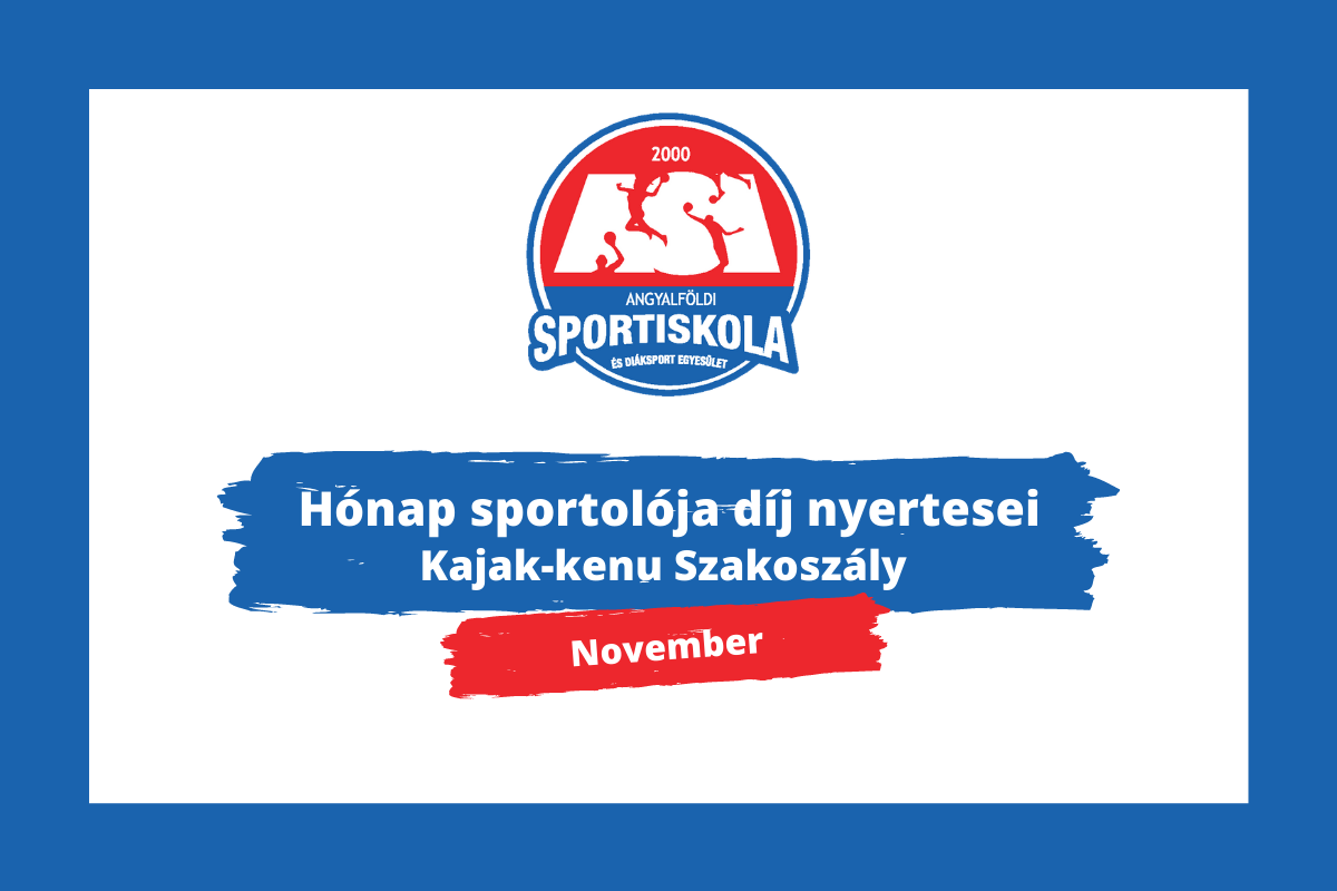 Hónap sportolója díj - Kajak-kenu Szakosztály - november