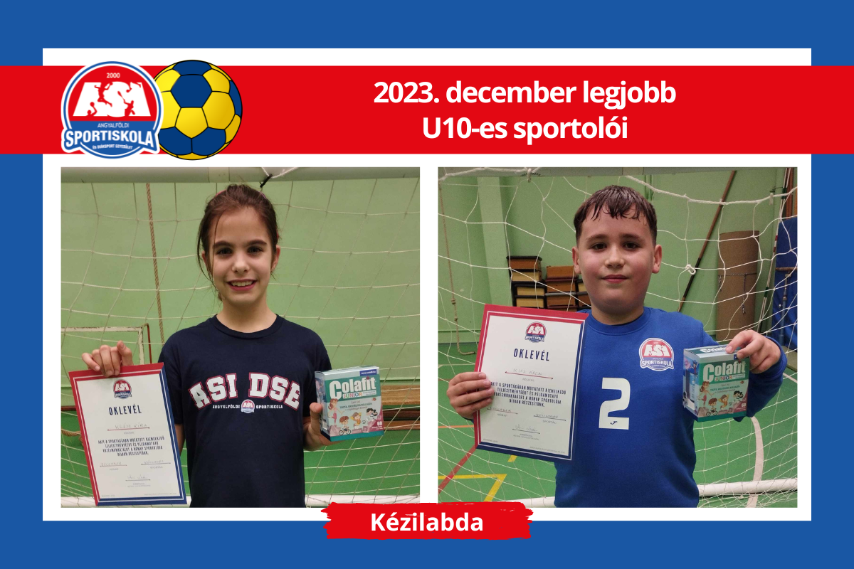 Hónap sportolója díj - Kézilabda - 2023. december - U10