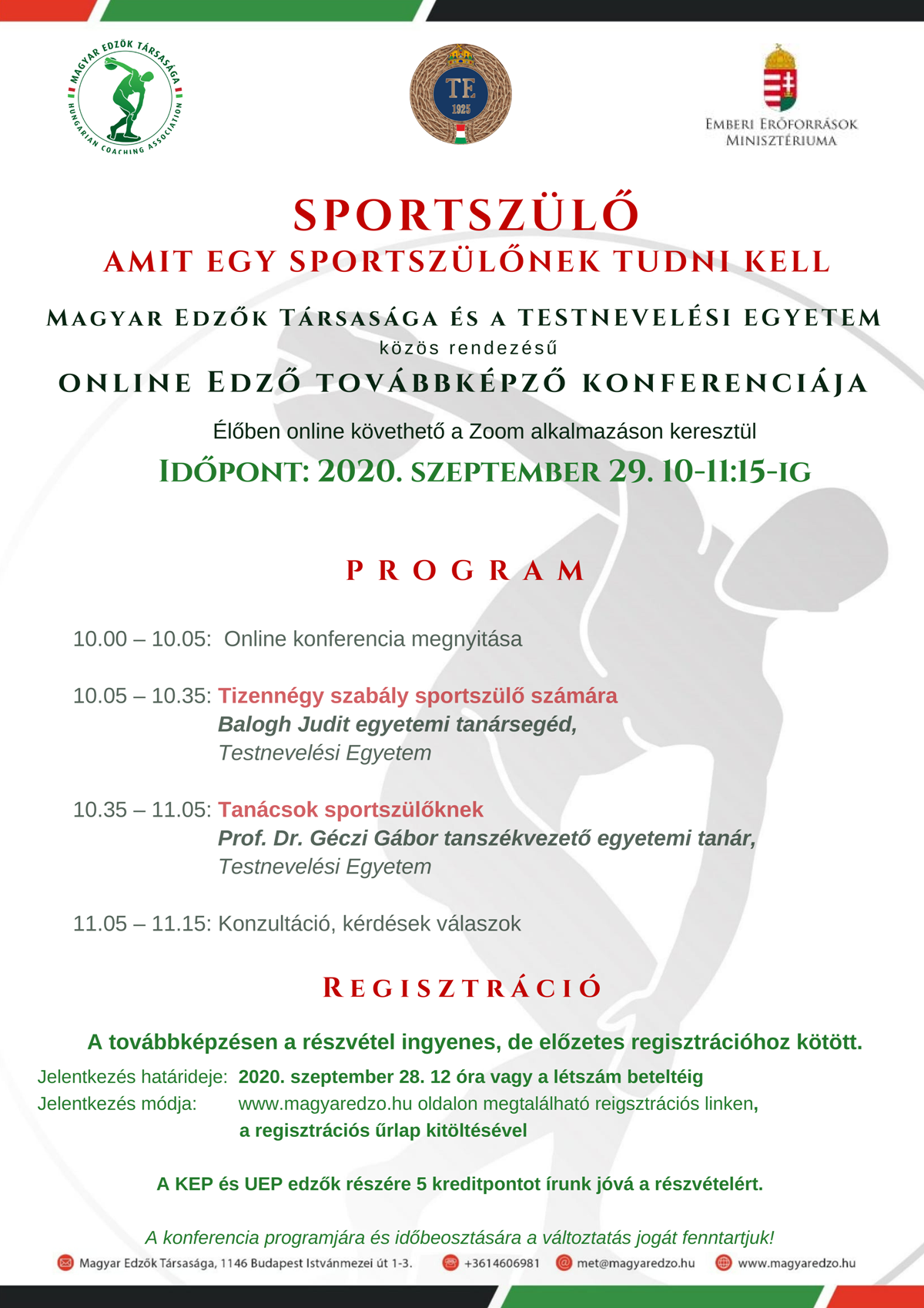 Sportszülő Online Konferencia 2020.09.29.