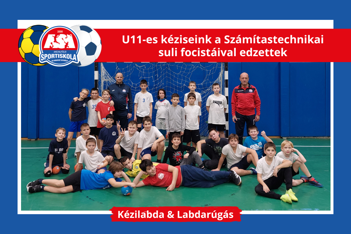 U11-es kéziseink a Számítastechnikai suli focistáival edzettek